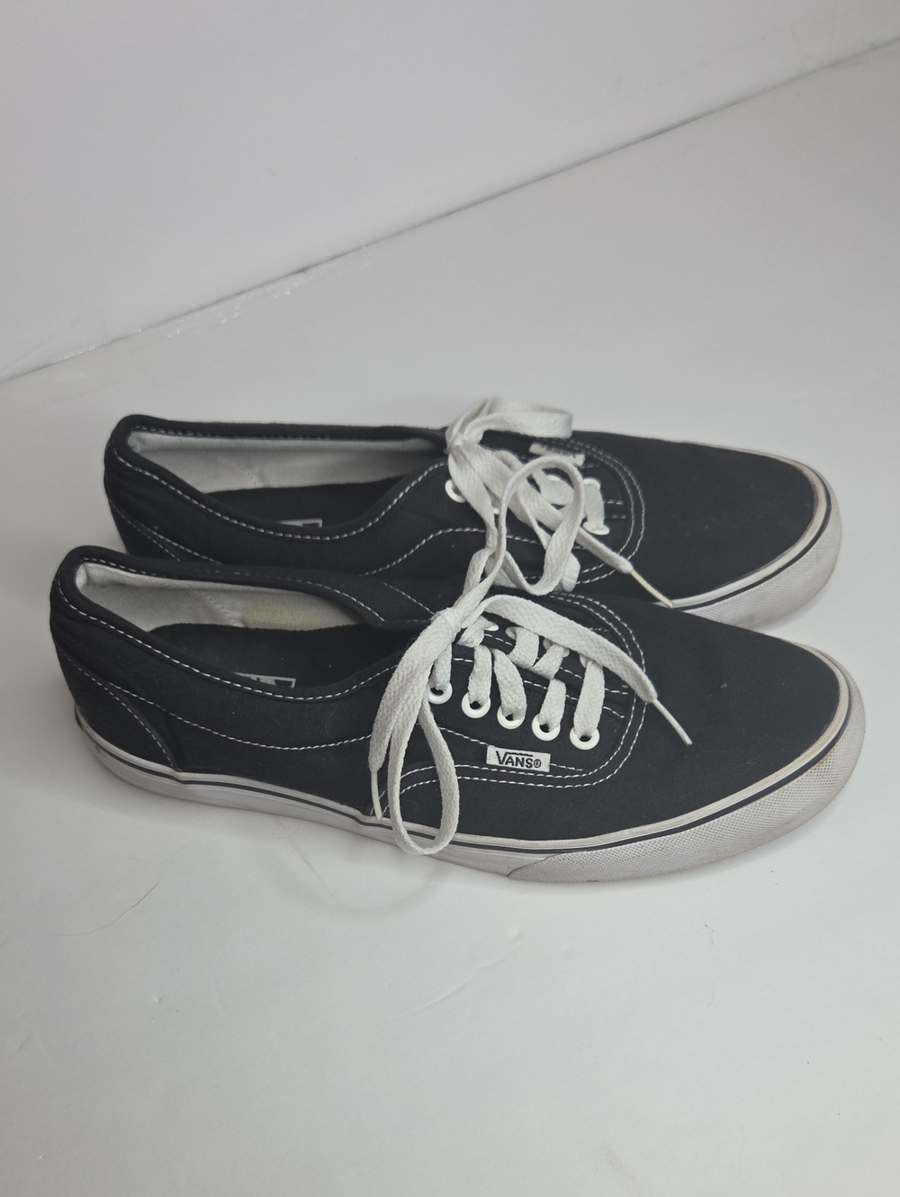 Vans Black Canvas Low-Top Sneakers with White Accents